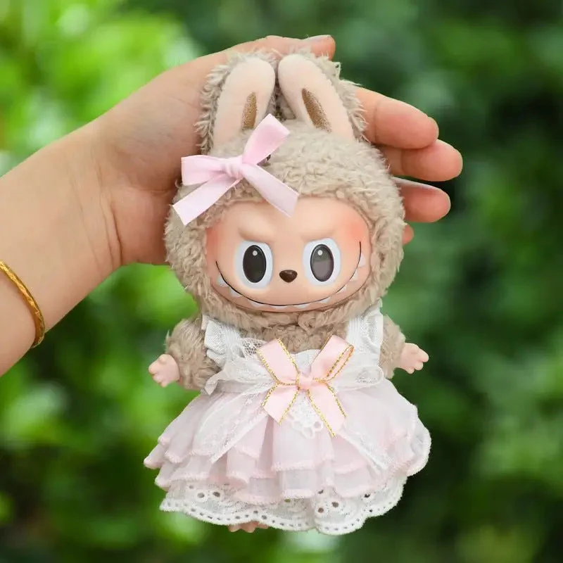 Labubu 17cm Pink Bowknot Gauze Dress, Cute Princess Outfit【Apparel Only] - Image 6