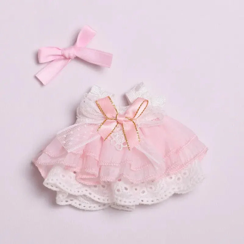 Labubu 17cm Pink Bowknot Gauze Dress, Cute Princess Outfit【Apparel Only] - Image 7