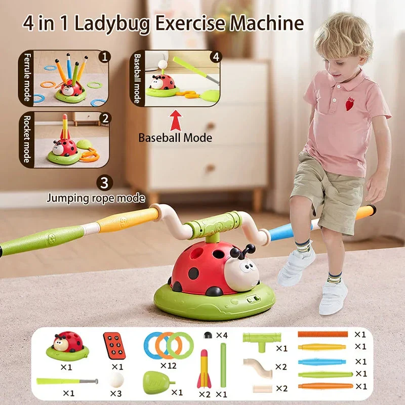 Ladybug Sport Entertainment Game Toy Multifunction Rope Skipping Machine Ferrule Jump Rocket Launcher Outdoor Educational - Image 7
