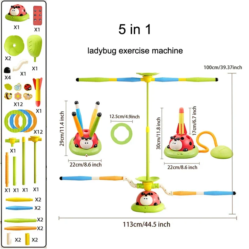 Ladybug Sport Entertainment Game Toy Multifunction Rope Skipping Machine Ferrule Jump Rocket Launcher Outdoor Educational - Image 8
