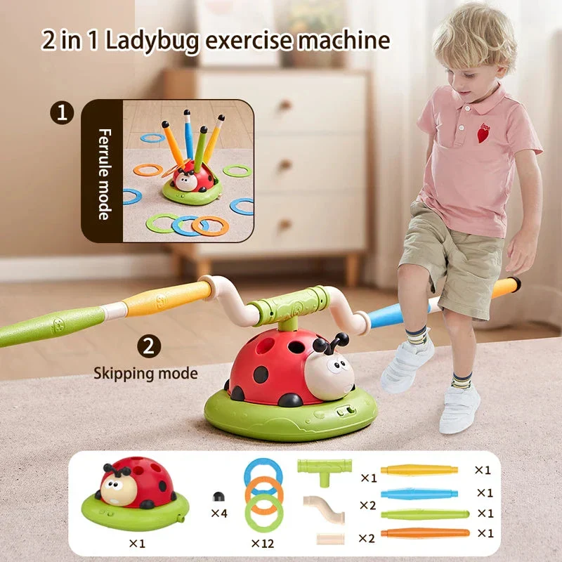 Ladybug Sport Entertainment Game Toy Multifunction Rope Skipping Machine Ferrule Jump Rocket Launcher Outdoor Educational - Image 9