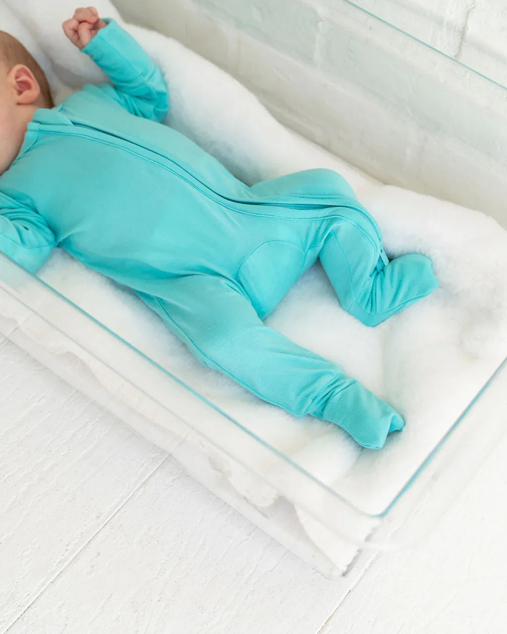 Lagoon Solid Bamboo Convertible Footie - Image 3