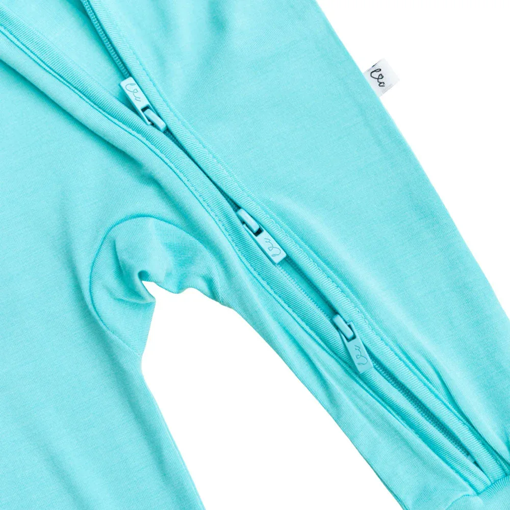 Lagoon Solid Bamboo Convertible Footie - Image 4