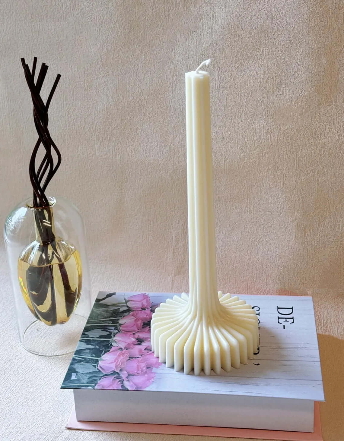 Lantern Pillar Candle | Sculptural Soy Wax - Image 2
