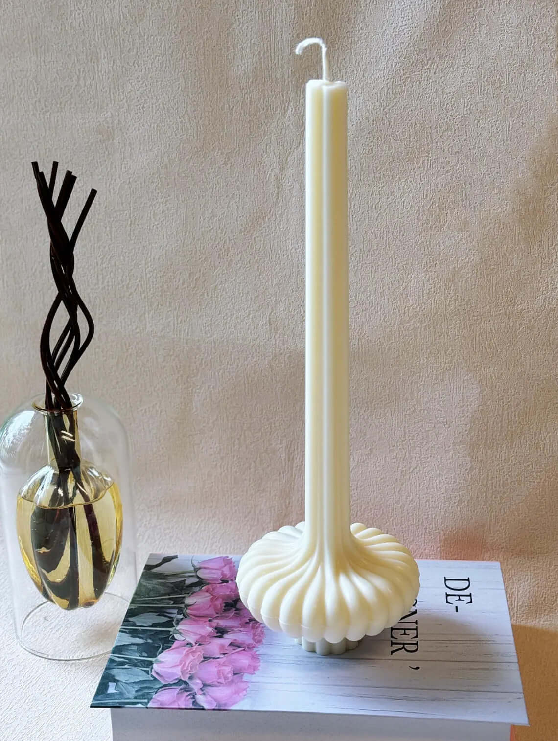 Lantern Pillar Candle | Sculptural Soy Wax - Image 3