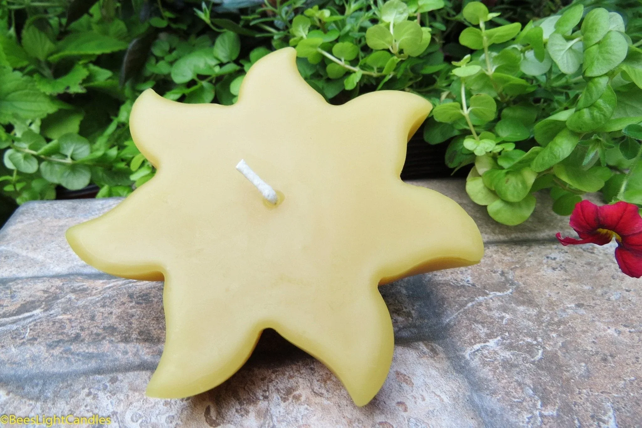 Large Floating Sun Beeswax Candle - Image 2