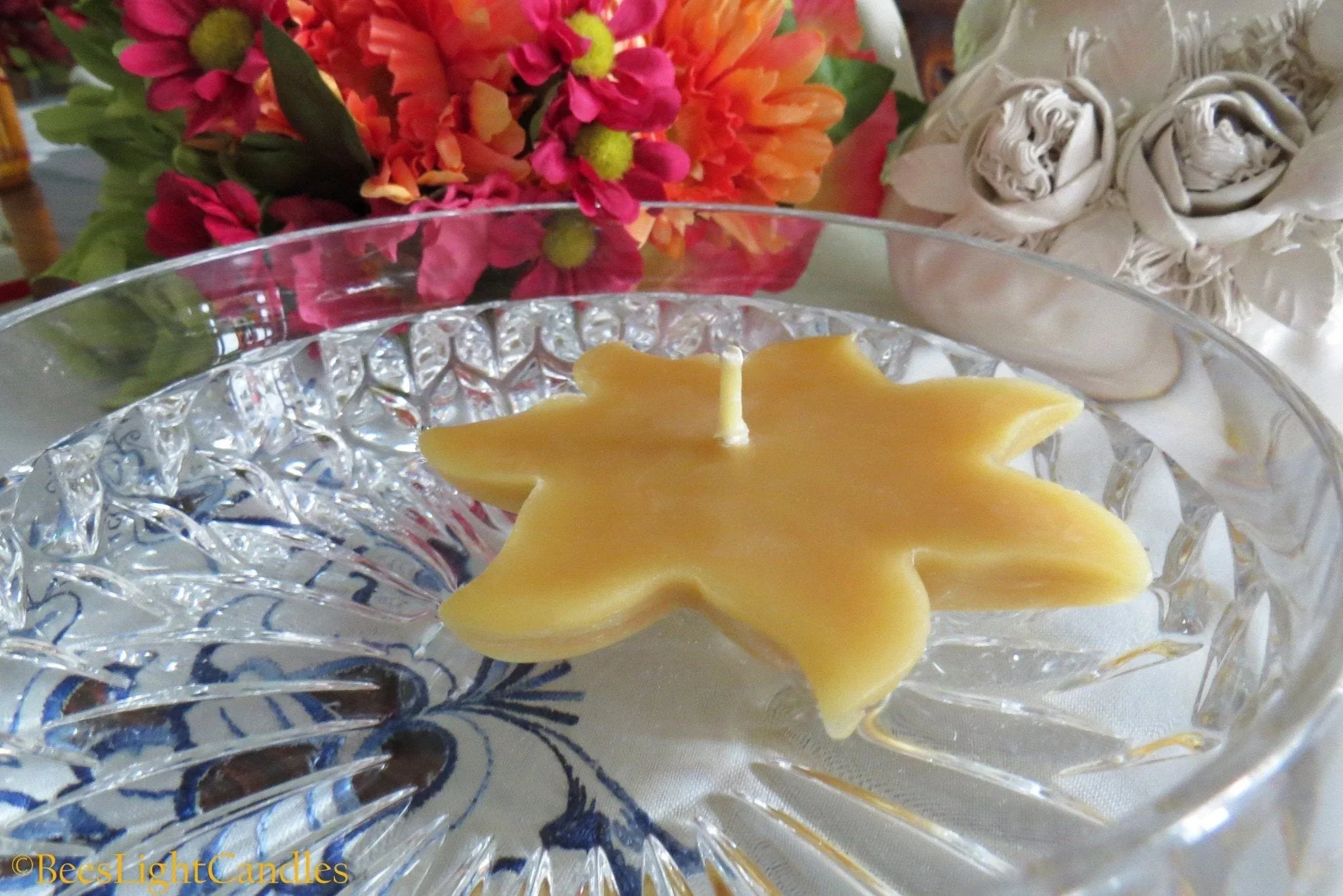 Large Floating Sun Beeswax Candle - Image 3