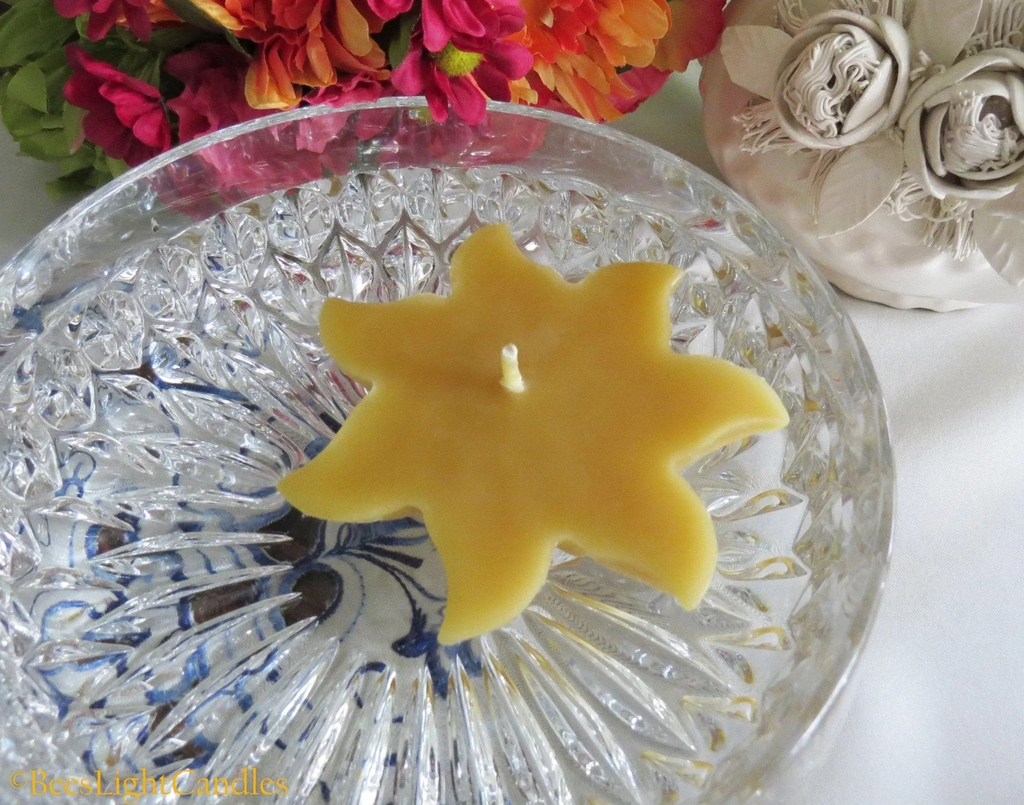 Large Floating Sun Beeswax Candle - Image 4