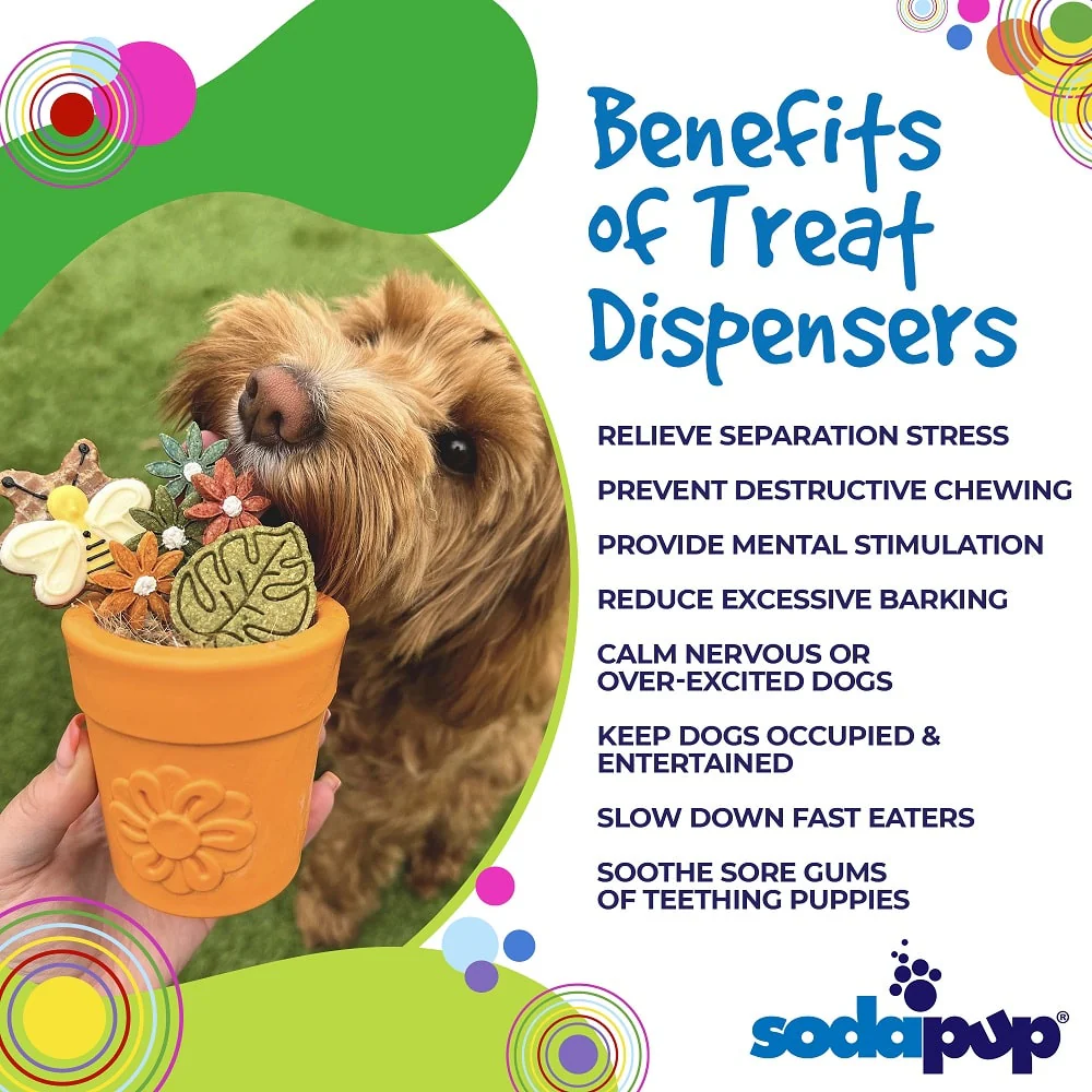 Large Flower Pot eCup Dog Treat Dispenser | Durable USA-Made Enrichment Toy | SodaPup - Image 4