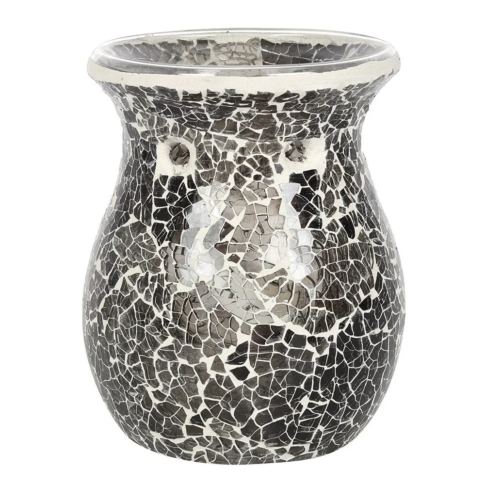 Large Gunmetal Grey Crackle Oil Burner and Wax Warmer - Image 2