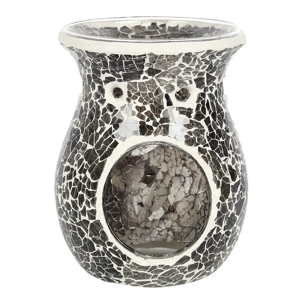 Large Gunmetal Grey Crackle Oil Burner and Wax Warmer - Image 3