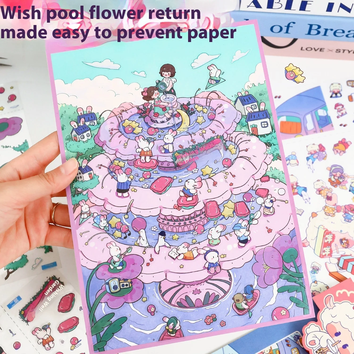 Large Miniature Scene Cute Toy 3d Stereo Hand Ledger Sticker - Image 2