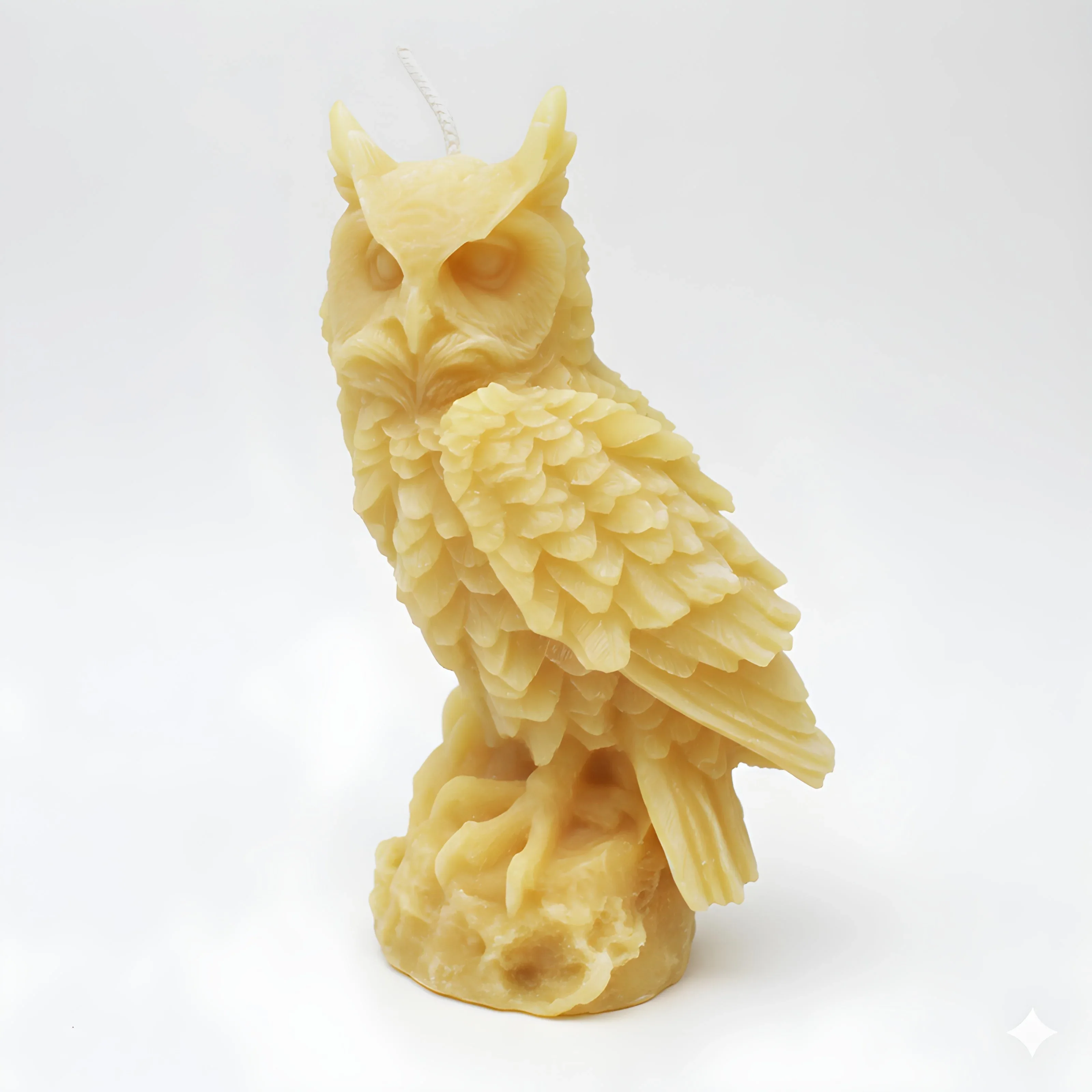 Large Owl Beeswax Candle - Image 4