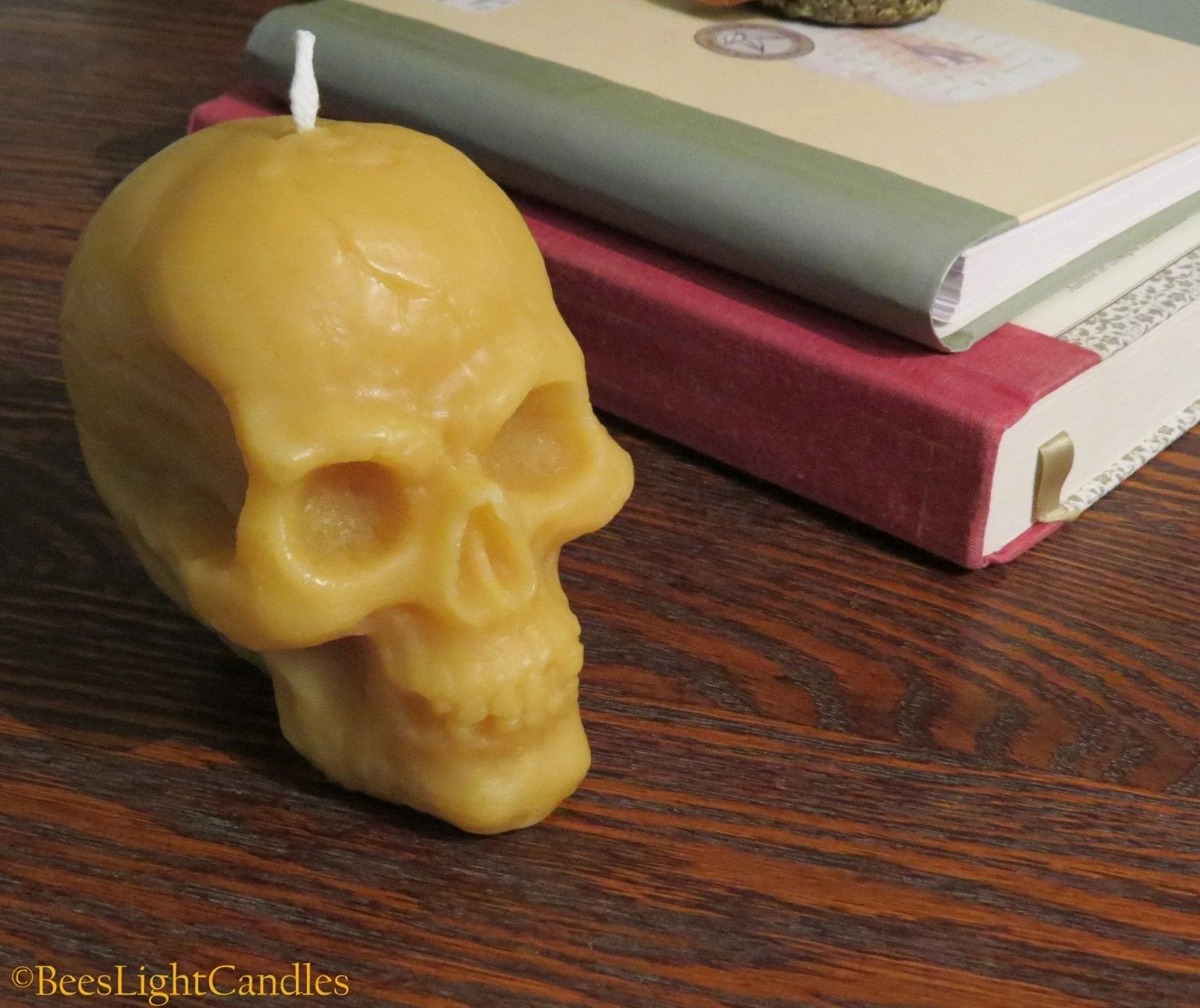 Large Skull Beeswax Candle (White or Yellow) - Image 2