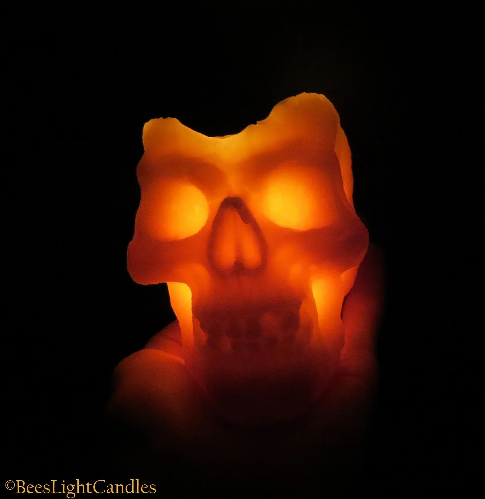 Large Skull Beeswax Candle (White or Yellow) - Image 7
