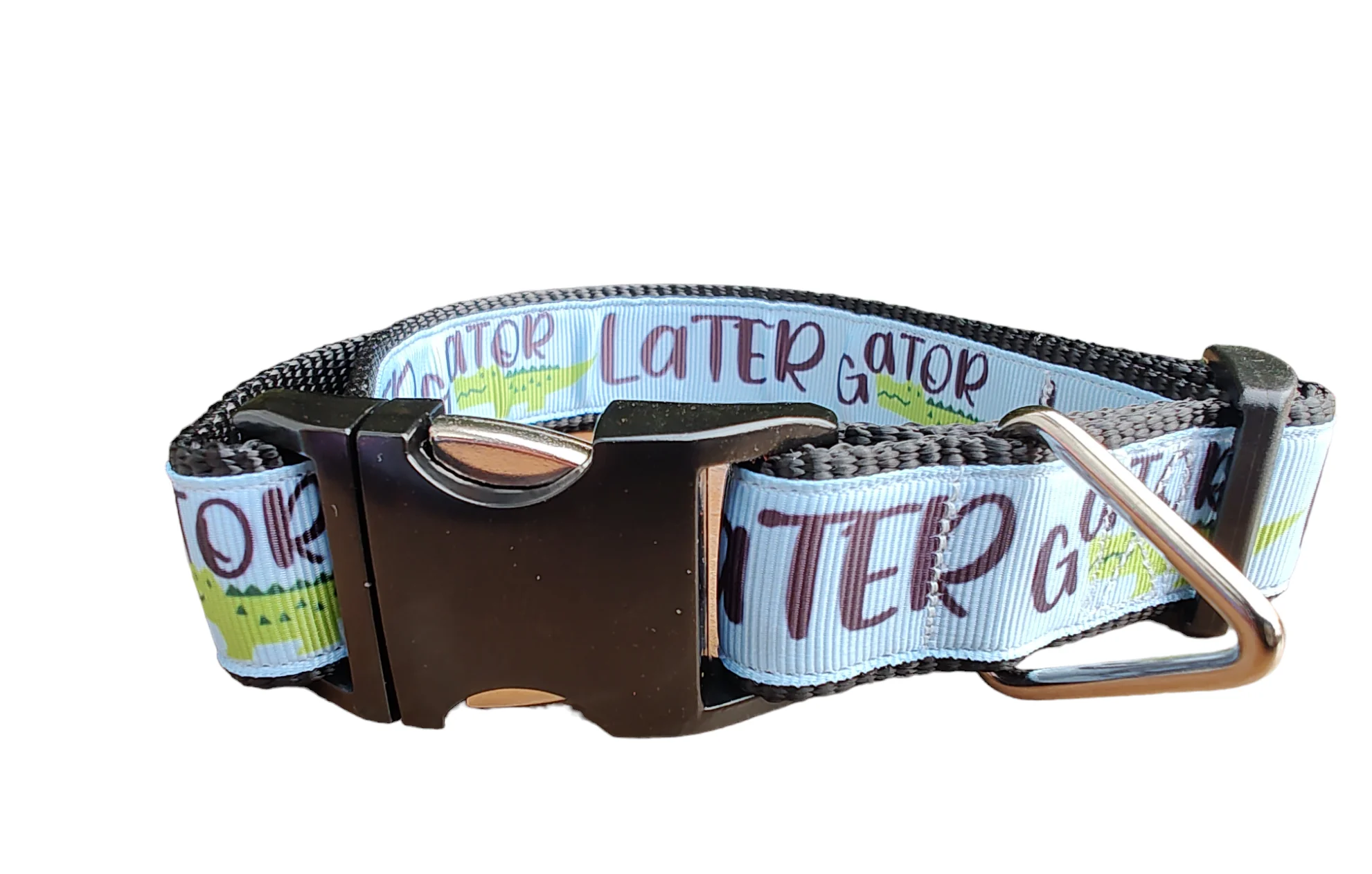 Later Gator Black Nylon Dog Collar MD, LG, XL, Leash - Image 3