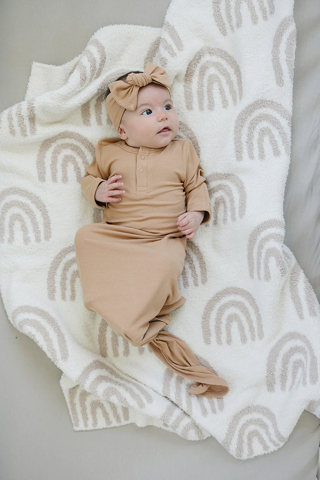 Latte Ribbed Bamboo Head Wrap - Image 3