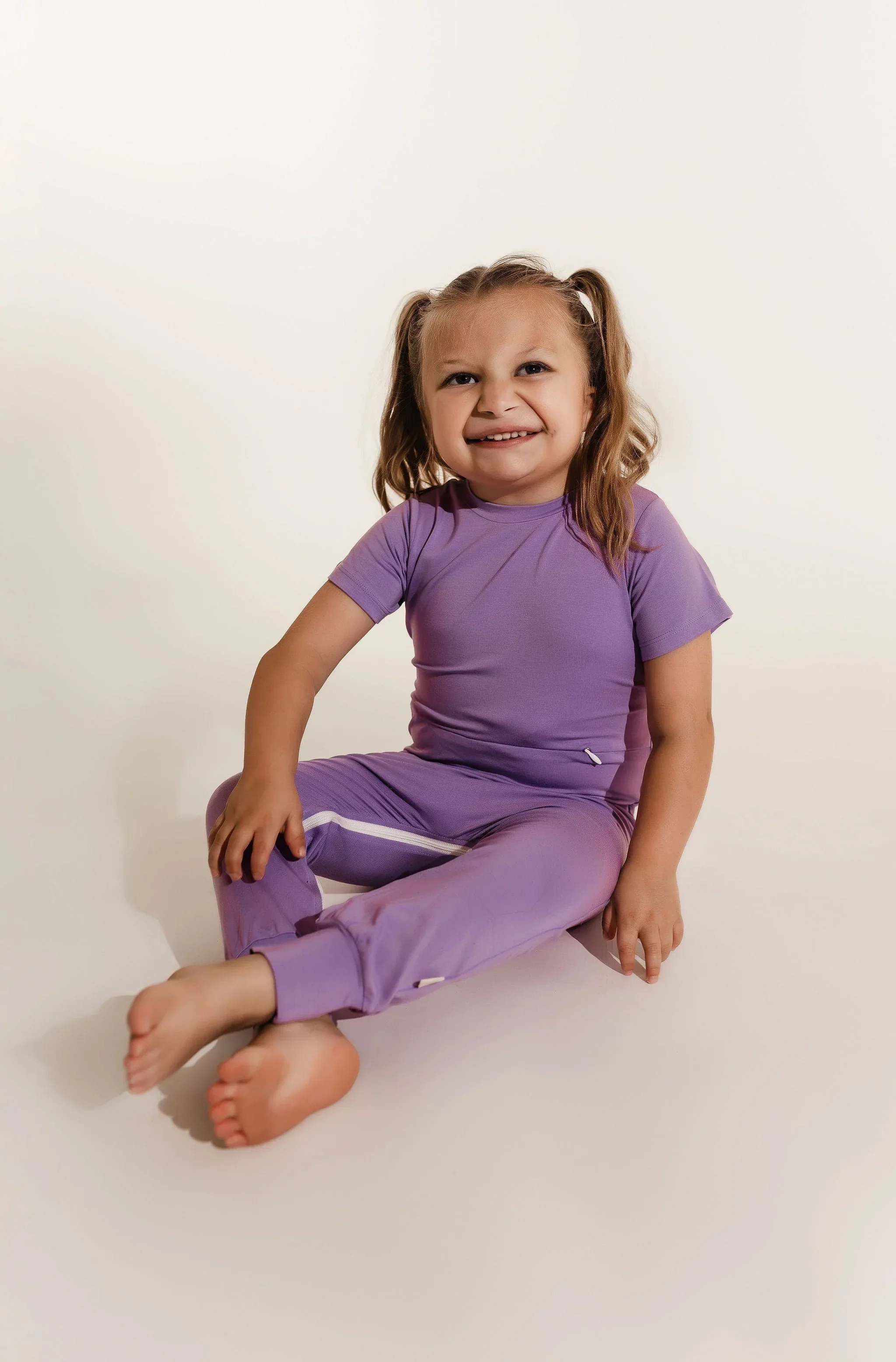 Lavender Bamboo Lyocell Romper with G-Tube Access - Image 3