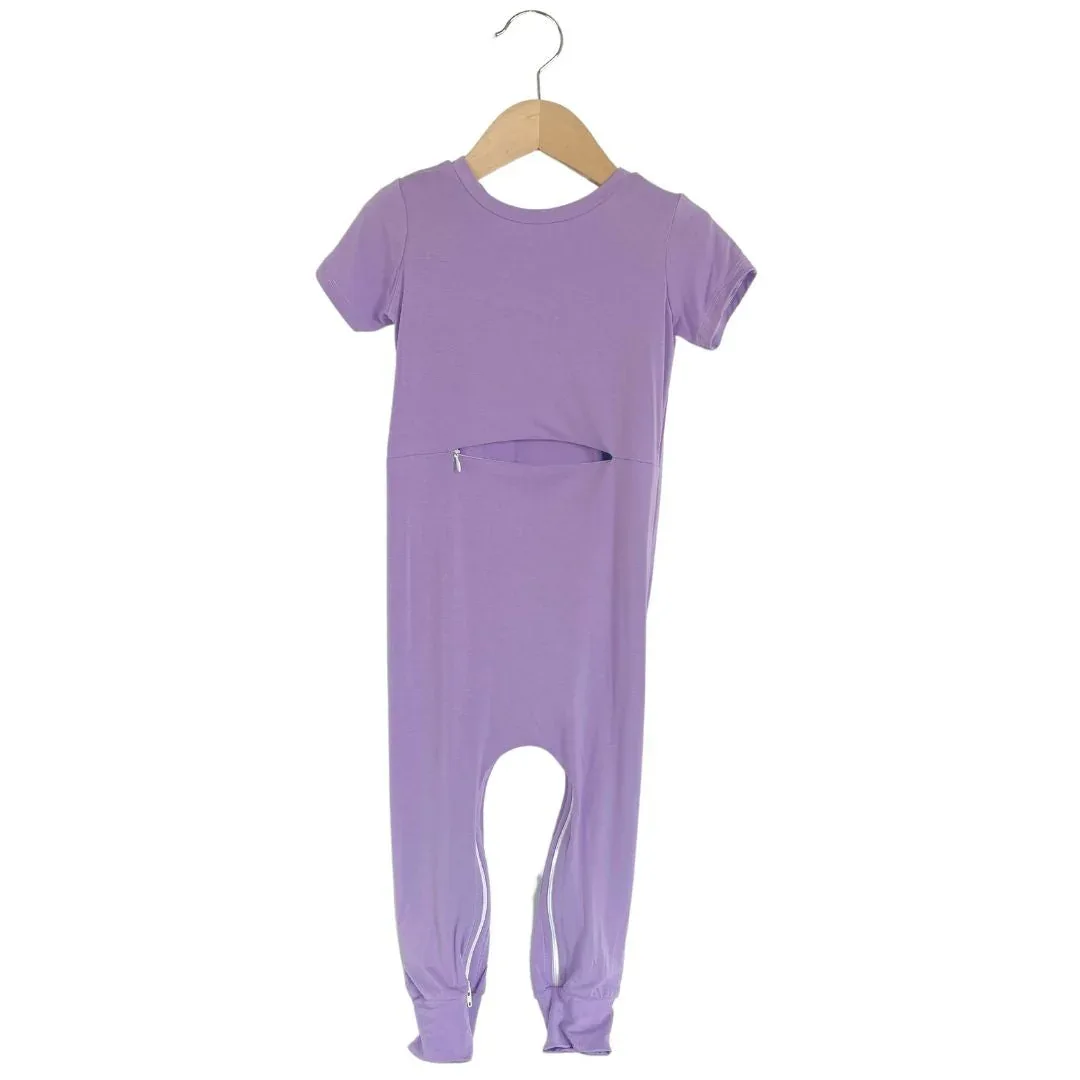 Lavender Bamboo Lyocell Romper with G-Tube Access - Image 4