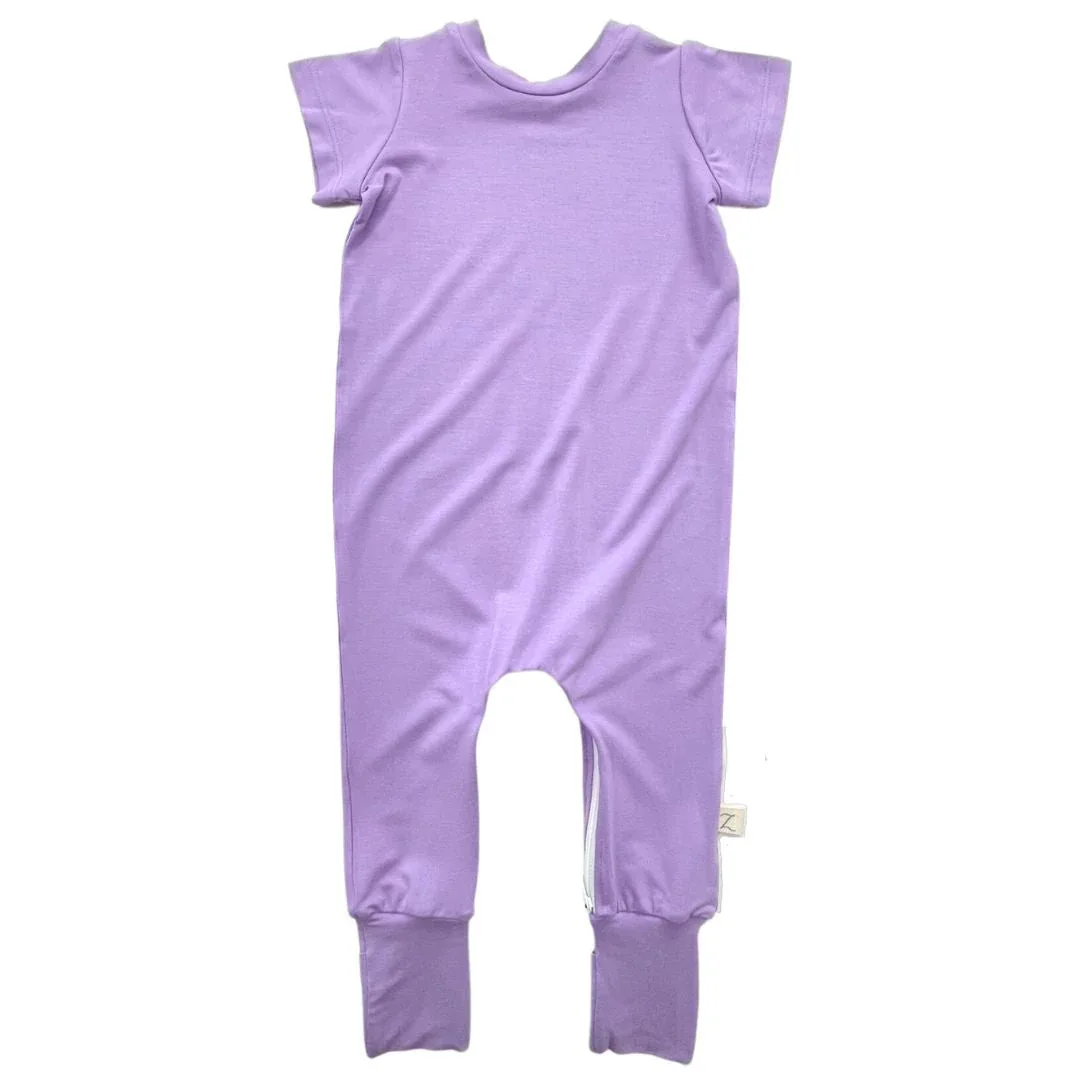 Lavender Bamboo Lyocell Zip Romper - Image 5