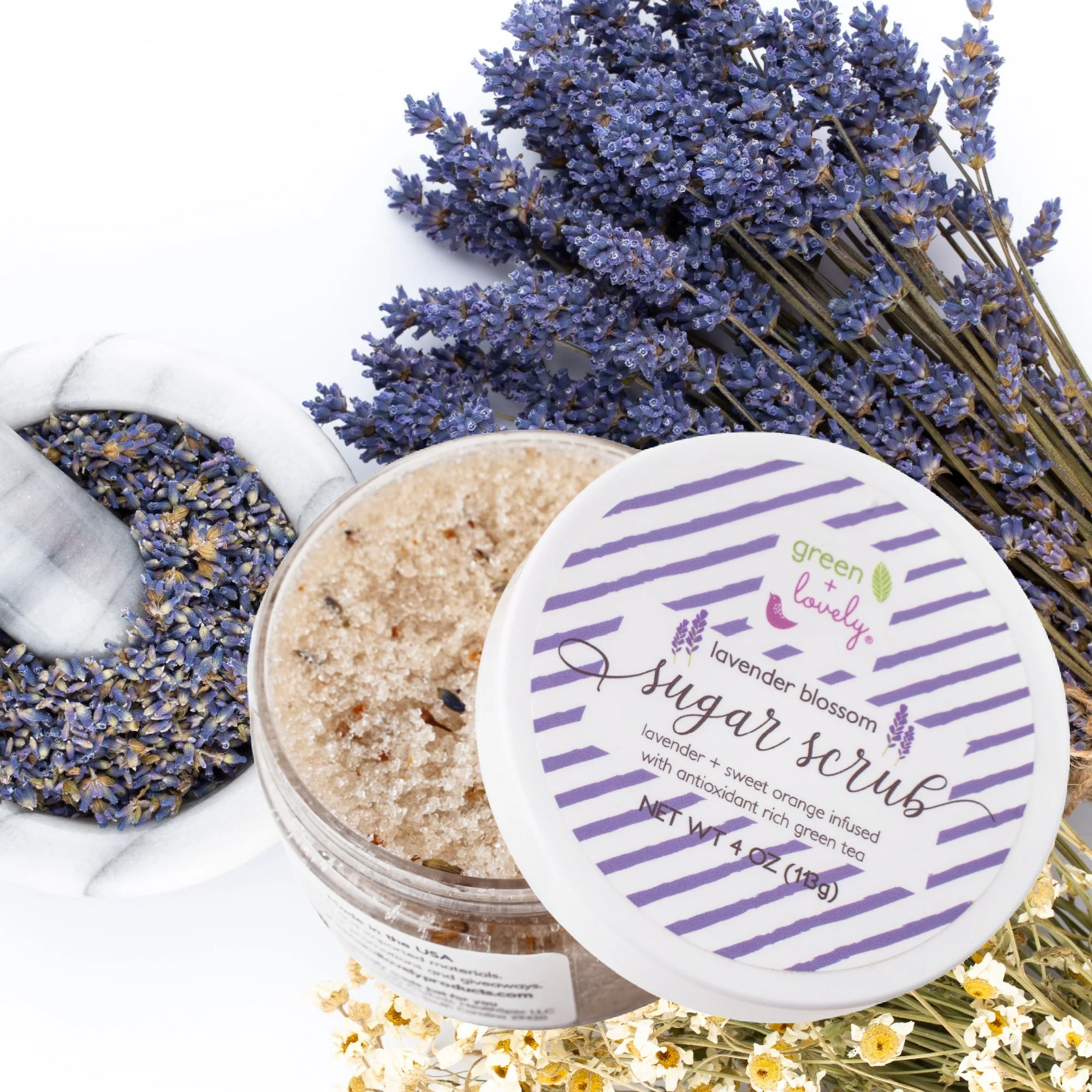 LAVENDER BLOSSOM Organic Sugar Scrub - All Natural Vegan Skincare - Image 2