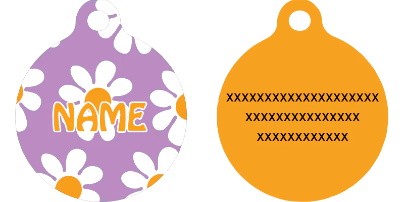 Lavender Daisy HD Dog ID Tag - Image 2