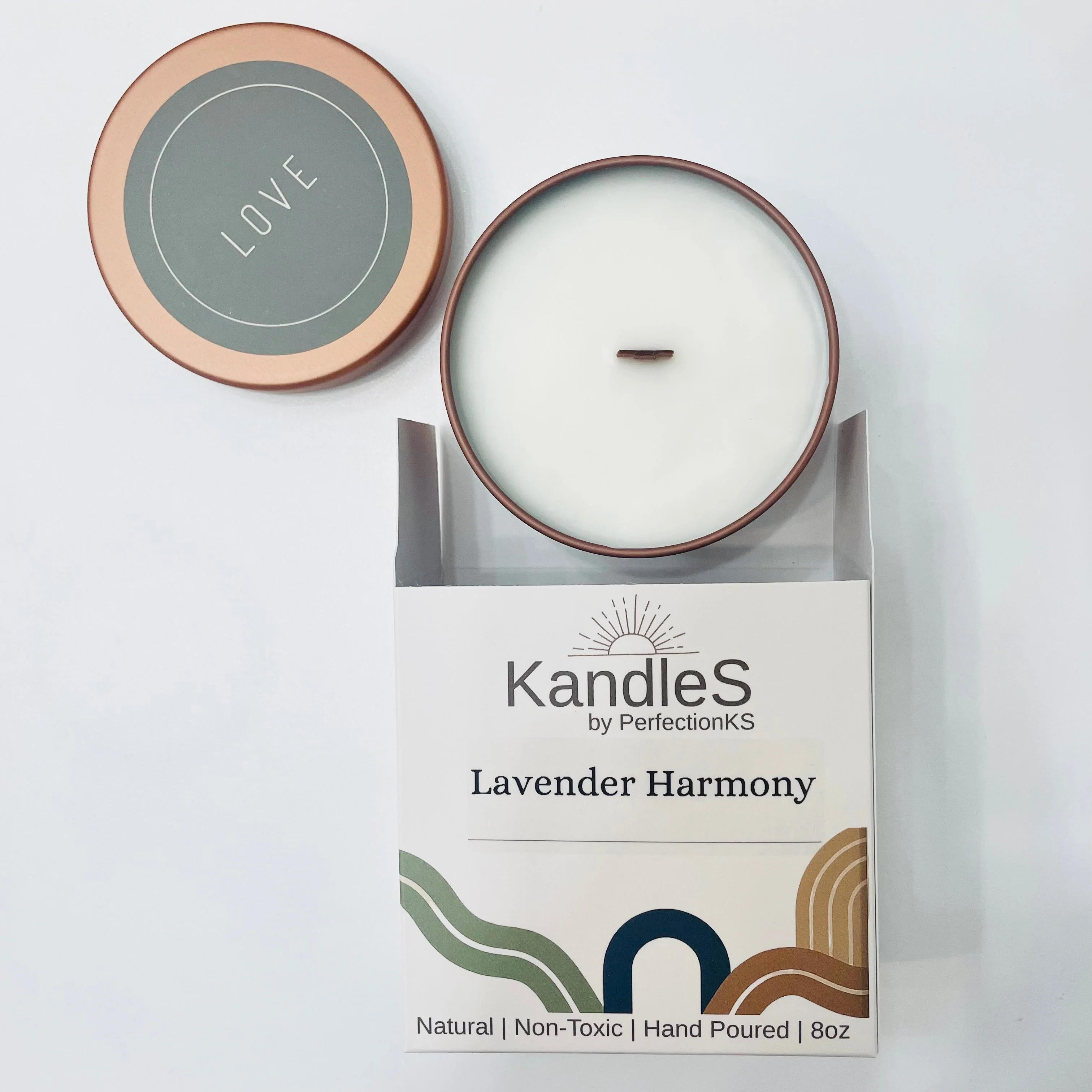 Lavender Harmony Luxury Candle | 8oz Non-Toxic Soy Candle with Wooden Wick | Clean Burn - Image 2