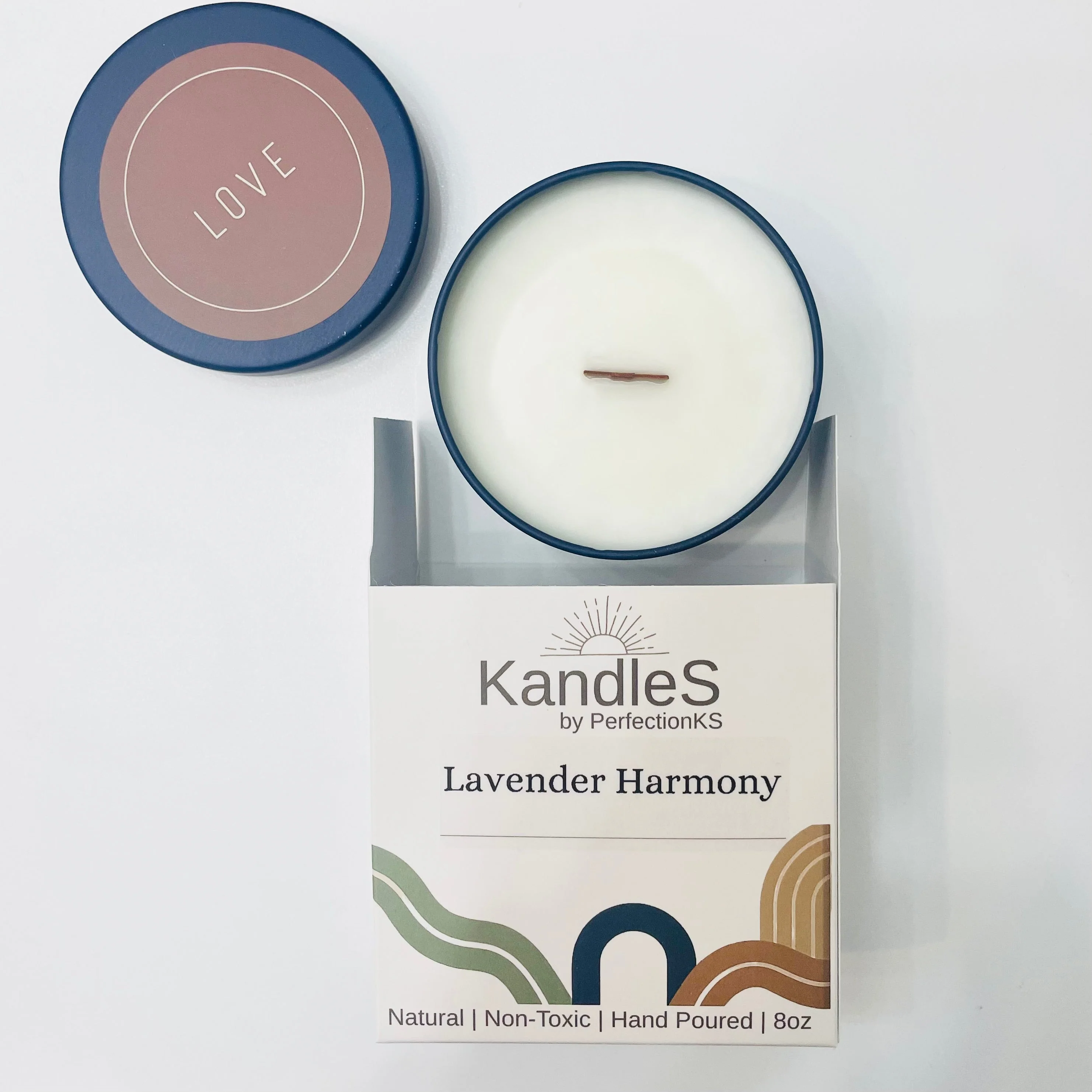 Lavender Harmony Luxury Candle | 8oz Non-Toxic Soy Candle with Wooden Wick | Clean Burn - Image 3