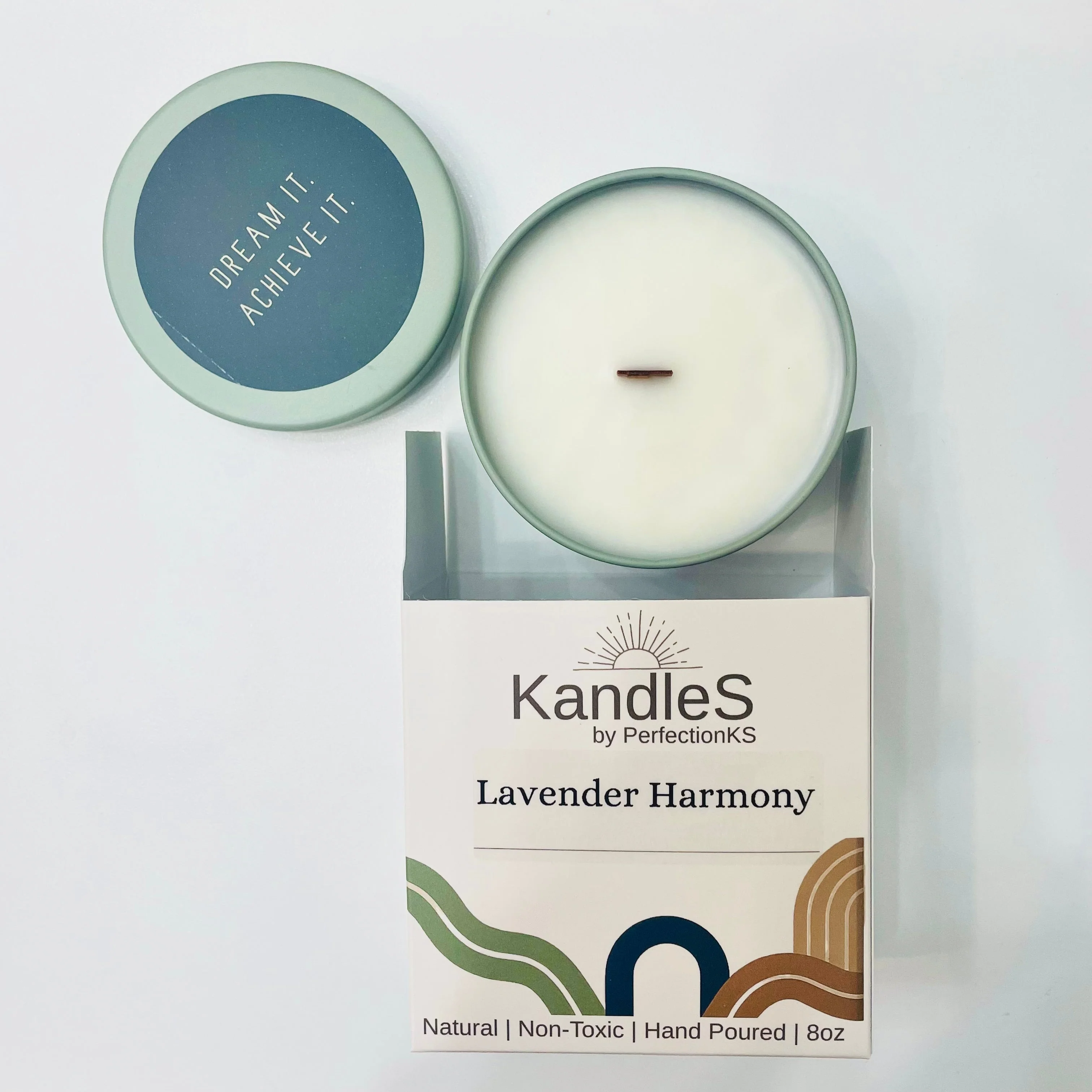Lavender Harmony Luxury Candle | 8oz Non-Toxic Soy Candle with Wooden Wick | Clean Burn - Image 4