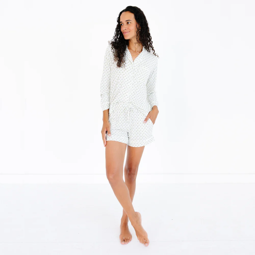 Lavender Lane Long Sleeve & Shorts Bamboo Women's Pajama Set - Image 4