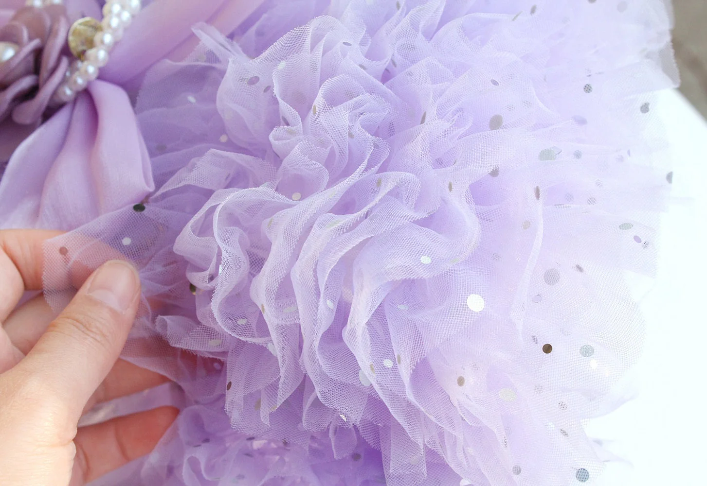 Lavender Pearl Pet Princess Dress For Dog Cat - Image 10