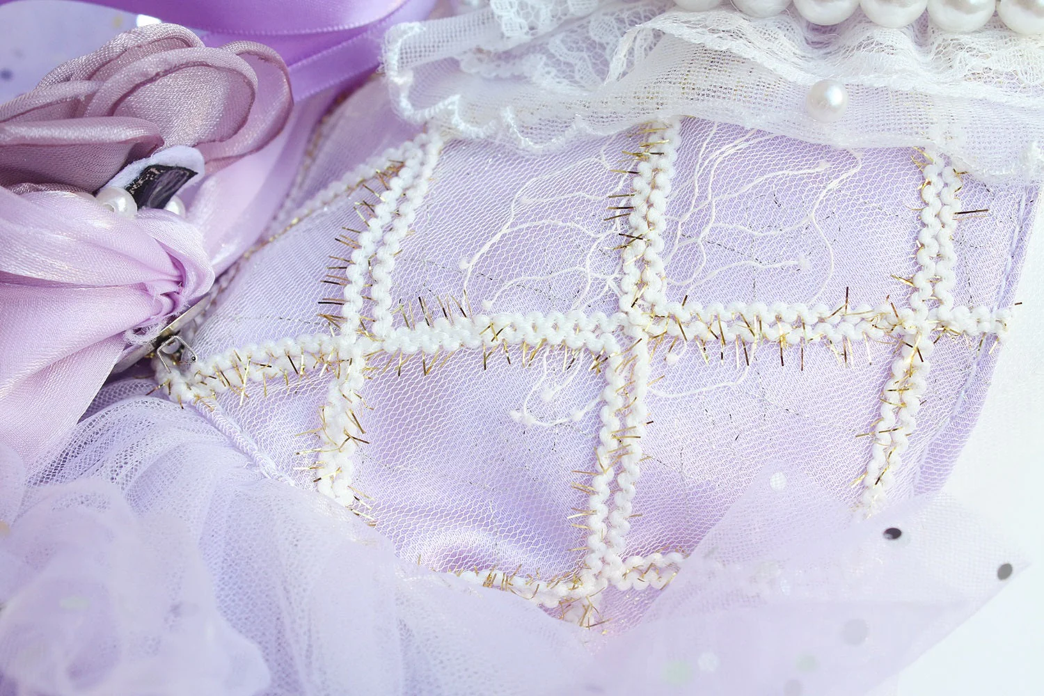 Lavender Pearl Pet Princess Dress For Dog Cat - Image 11