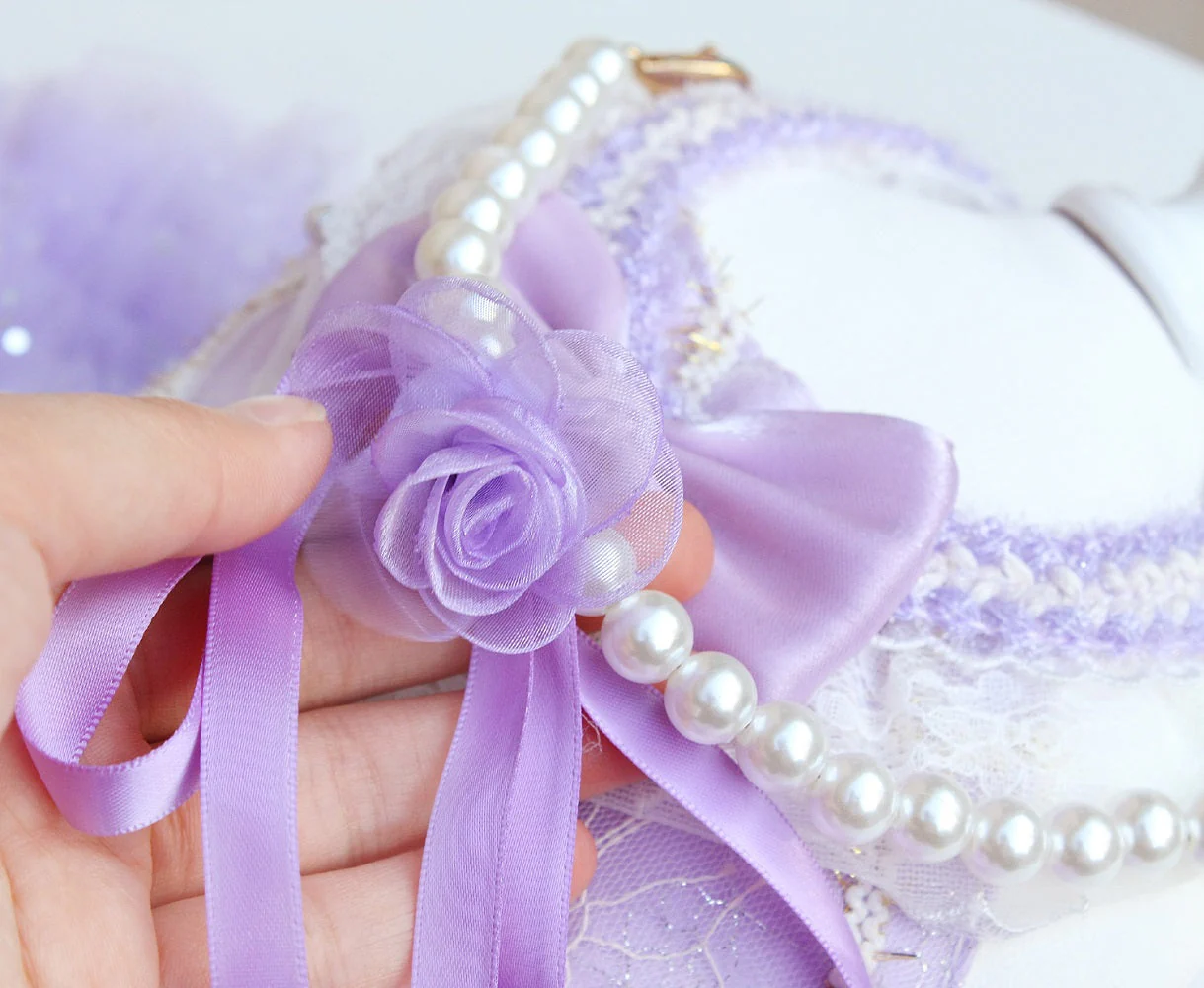 Lavender Pearl Pet Princess Dress For Dog Cat - Image 12