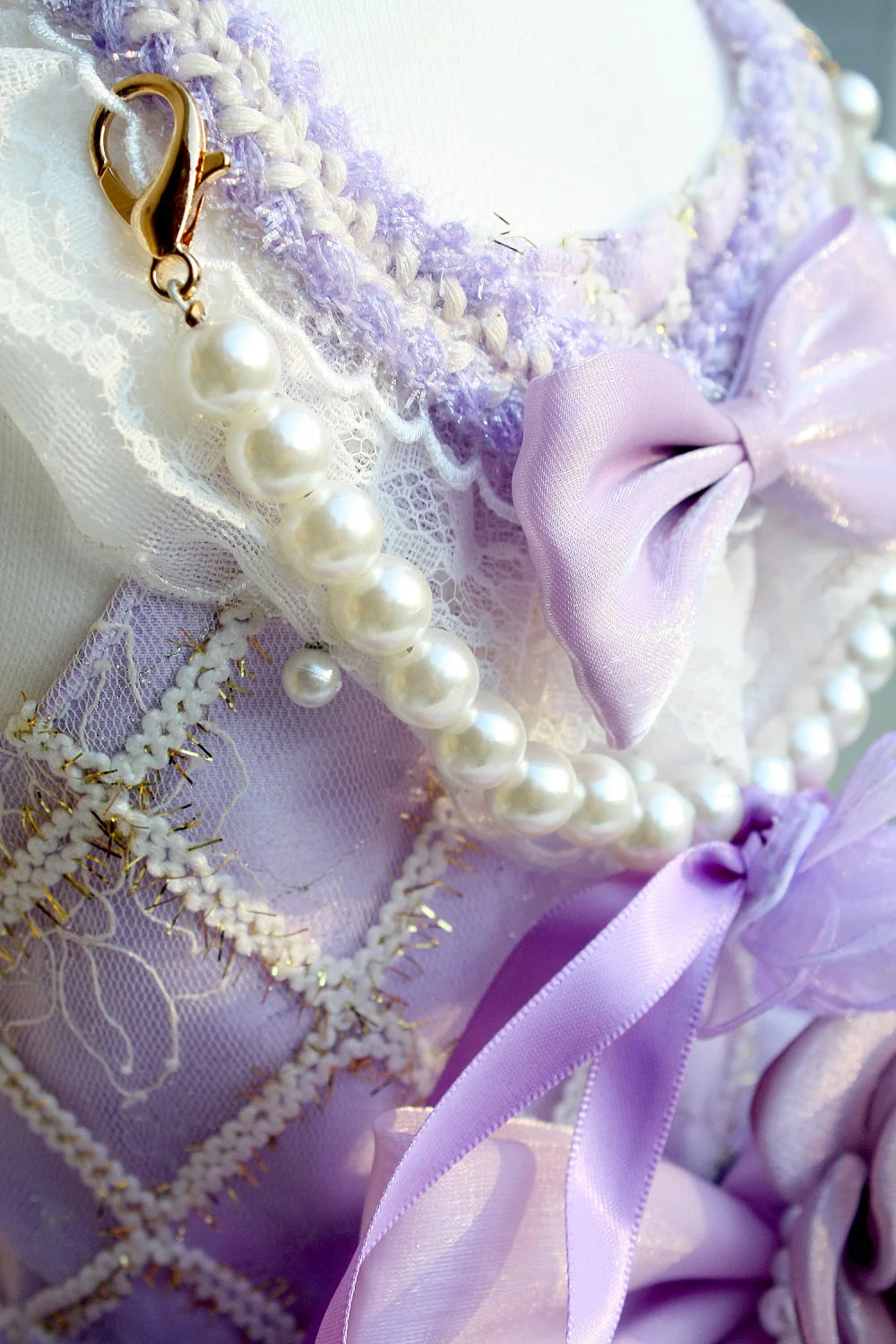 Lavender Pearl Pet Princess Dress For Dog Cat - Image 9