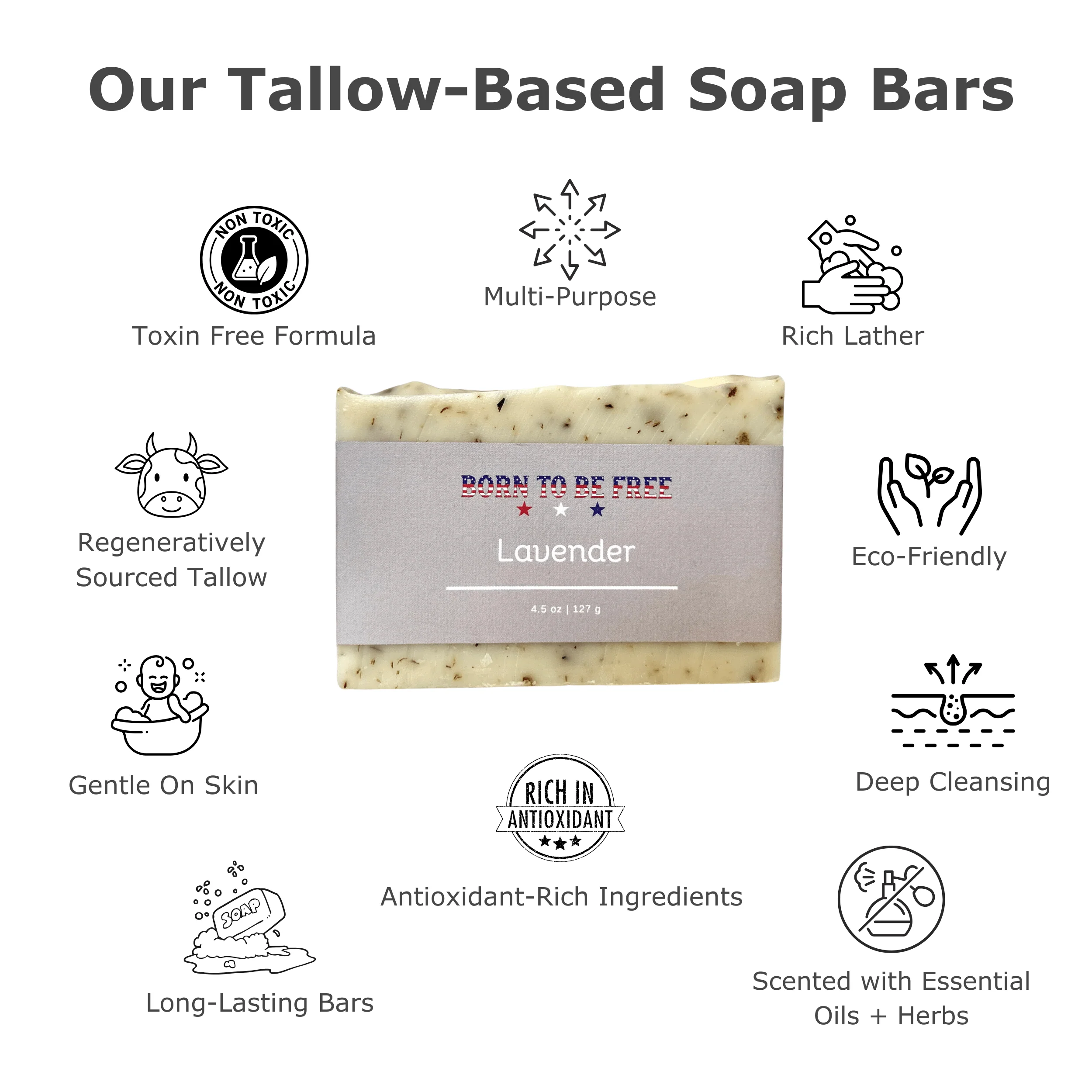 Lavender Tallow Soap Bar - Image 3