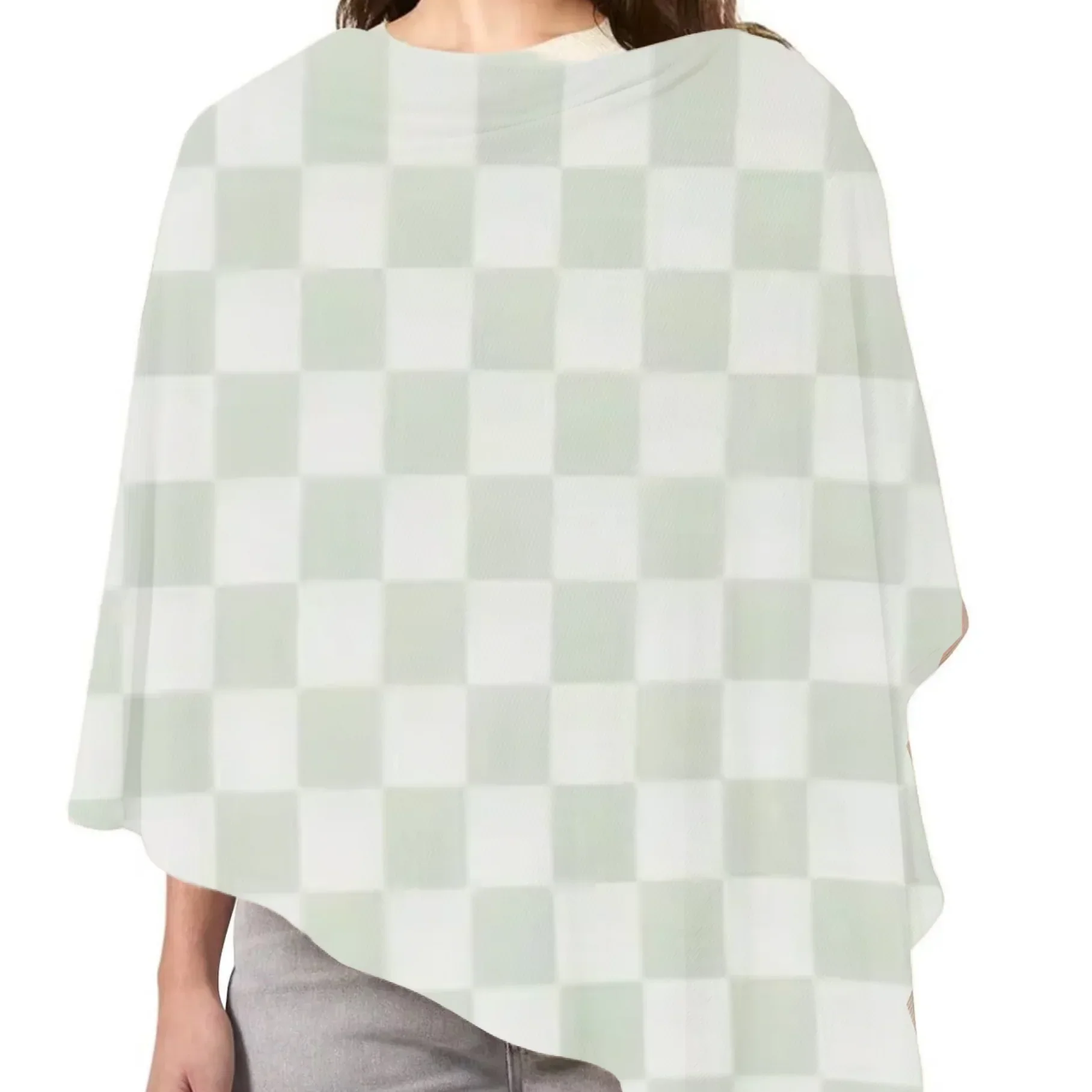 Leaf Green & White Checkered Carseat Cover - Image 2