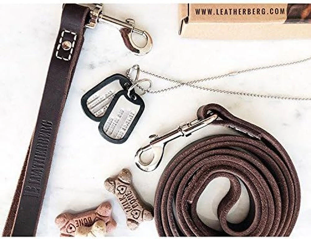 Leather Dog Training Leash - Brown 6 Foot - Image 6