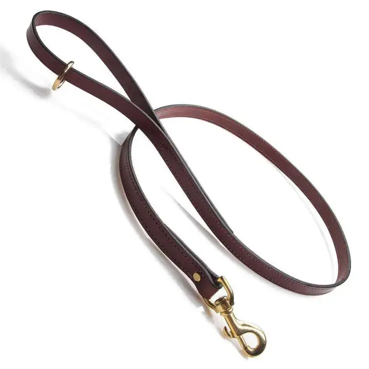 Leather Snap Leash - 3/4" Width - Chestnut - Image 2