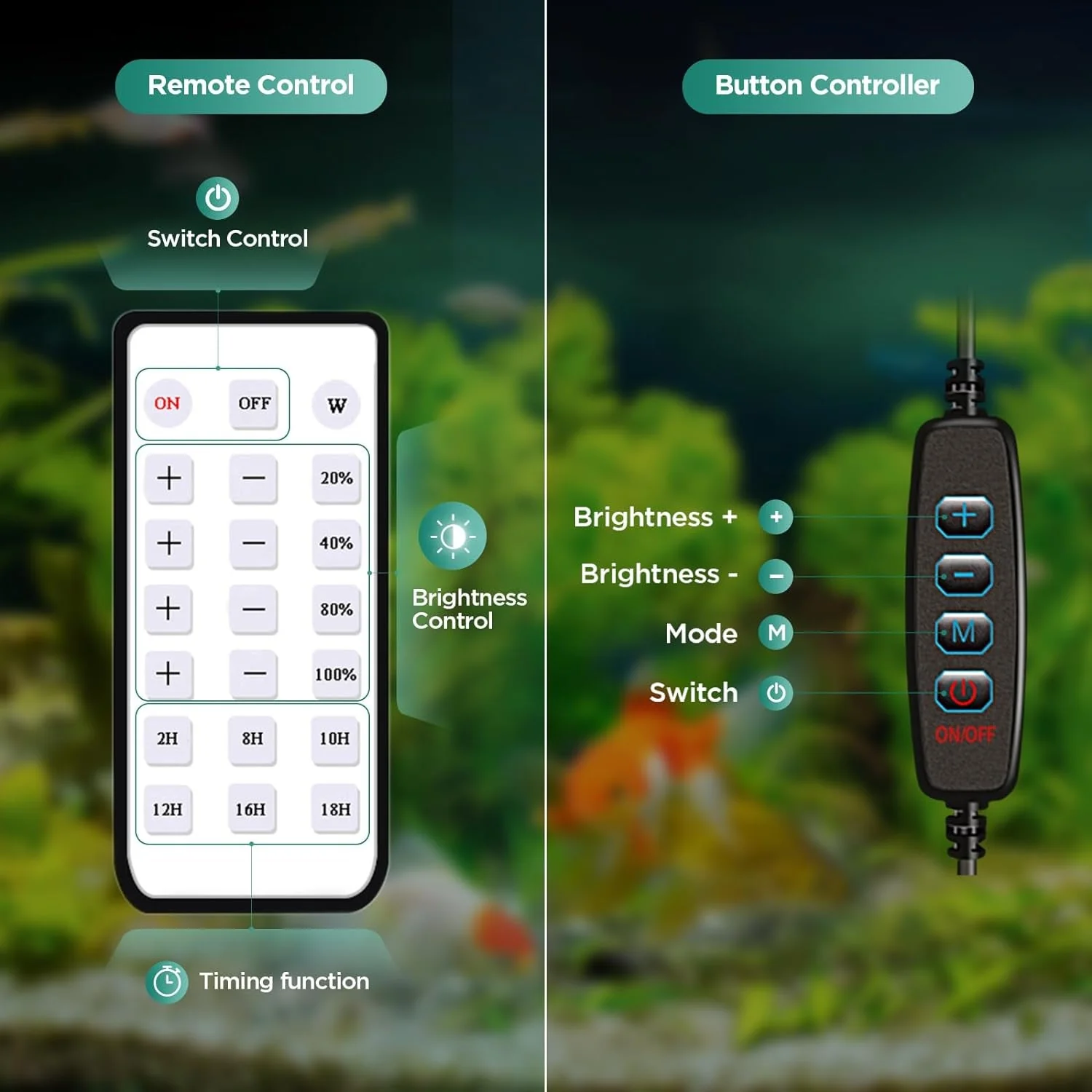 LED Aquarium Light, Planted Tank Light 4 Channels Remote Control - Image 3