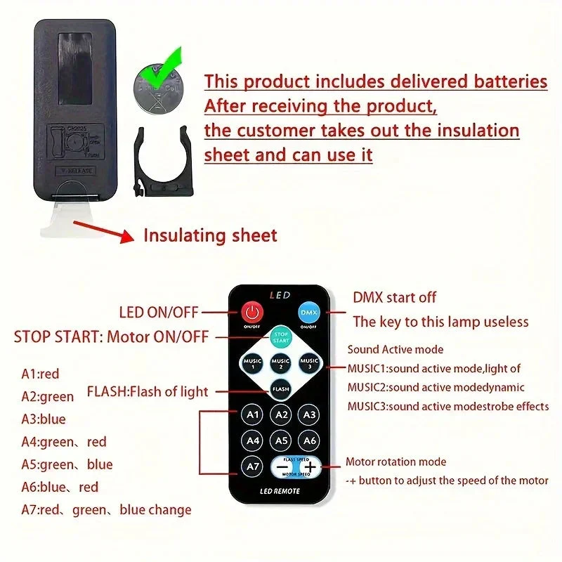 LED NightLights Galaxy Projector Remote Control 5V USB Rechargeable Starry Sky Lamp DMX Sound Active 7 Modes for Kids Room Decor - Image 6