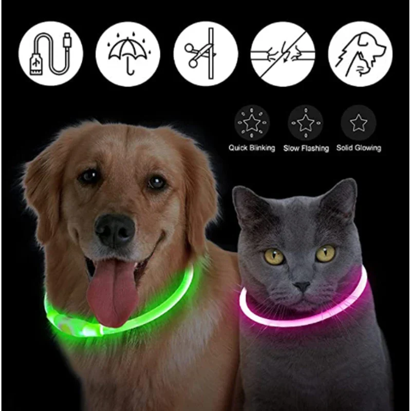 LED Pet Dog Collar for Night Safety | Bright USB Rechargeable - Image 2