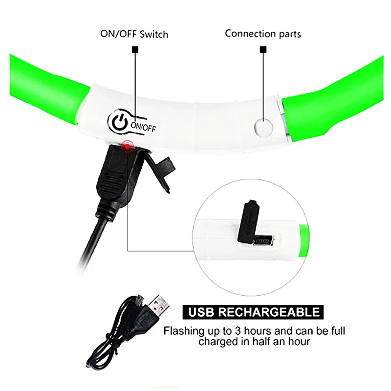 LED Pet Dog Collar for Night Safety | Bright USB Rechargeable - Image 40