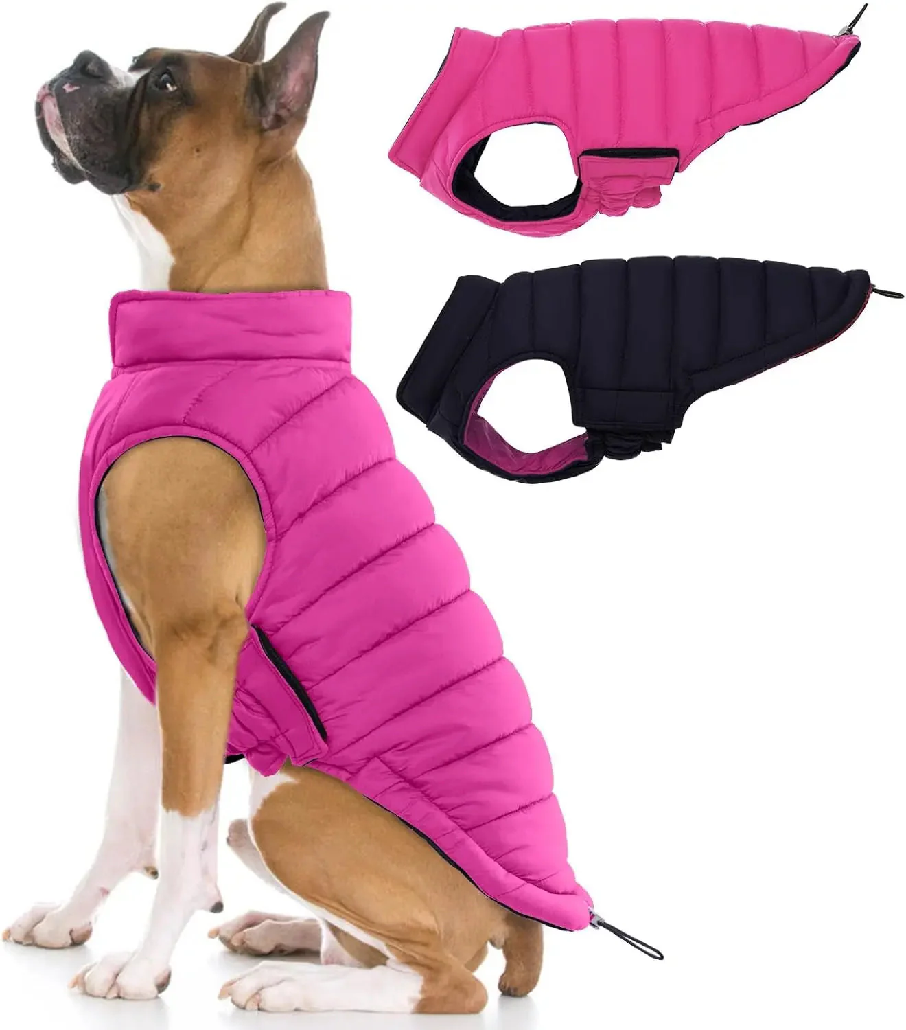 Lelepet Waterproof Reversible Dog Coat – Winter Puffer Vest, 2-in-1, XS-3X - Image 10
