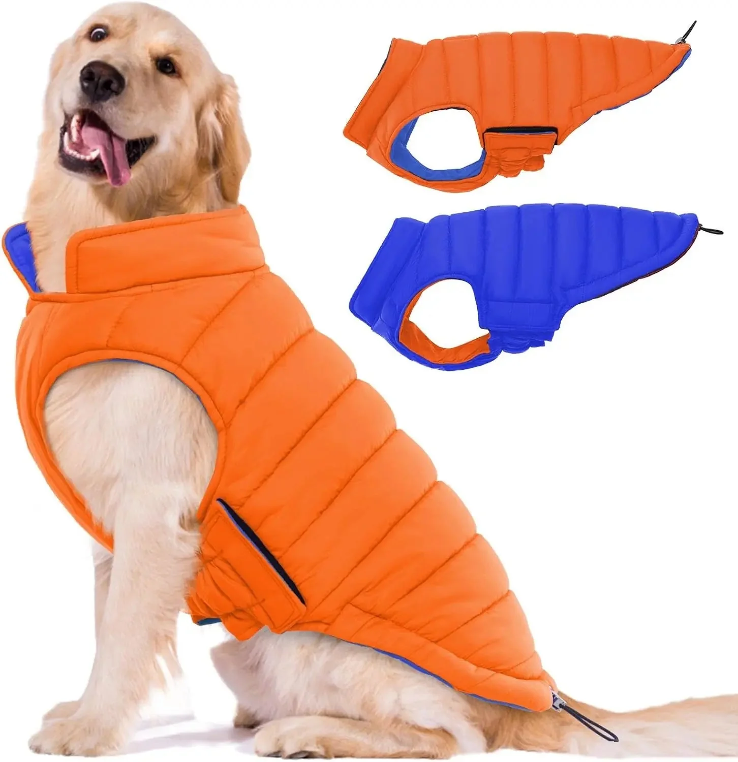 Lelepet Waterproof Reversible Dog Coat – Winter Puffer Vest, 2-in-1, XS-3X - Image 12