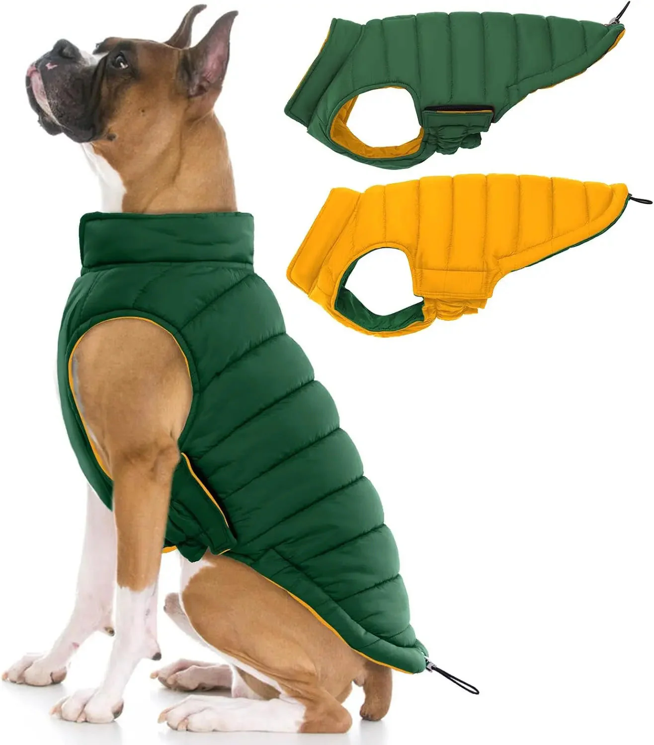 Lelepet Waterproof Reversible Dog Coat – Winter Puffer Vest, 2-in-1, XS-3X - Image 14