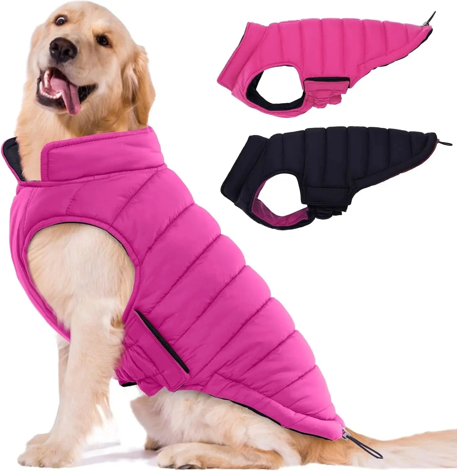 Lelepet Waterproof Reversible Dog Coat – Winter Puffer Vest, 2-in-1, XS-3X - Image 16