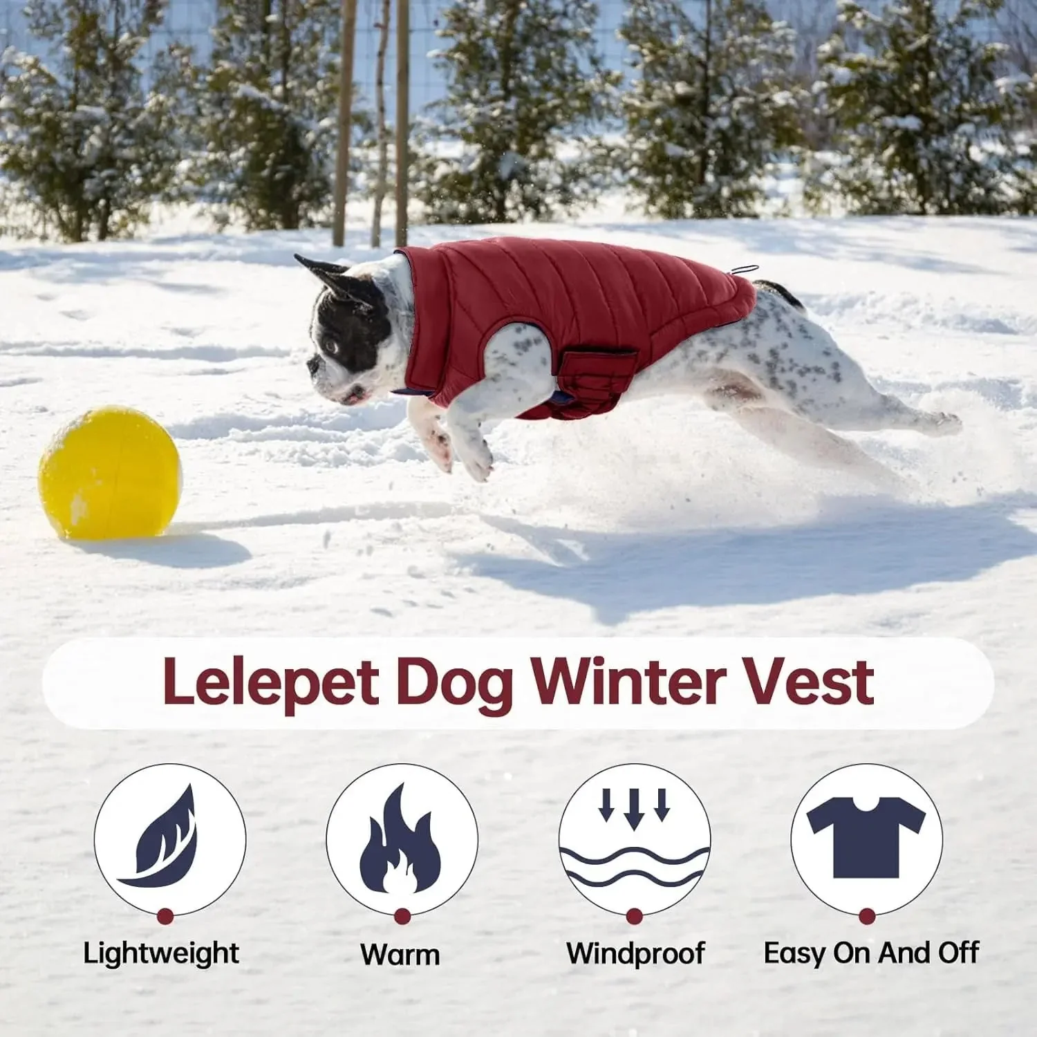 Lelepet Waterproof Reversible Dog Coat – Winter Puffer Vest, 2-in-1, XS-3X - Image 5