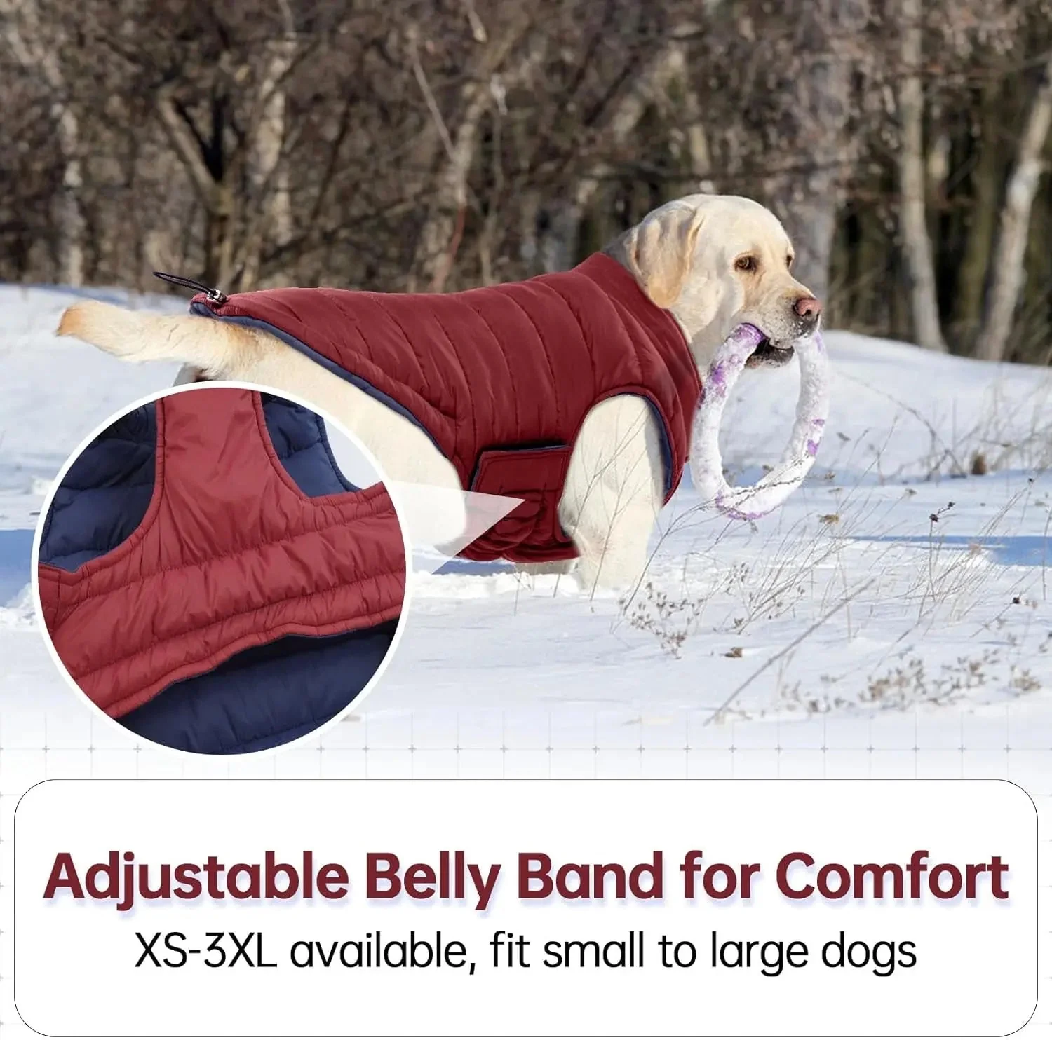 Lelepet Waterproof Reversible Dog Coat – Winter Puffer Vest, 2-in-1, XS-3X - Image 6