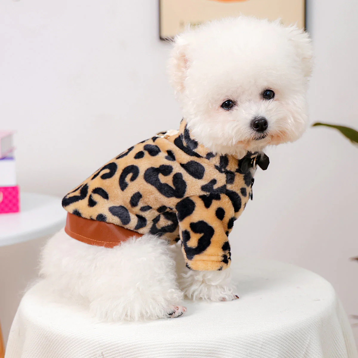 Leopard Plush Dog jacket - Image 4