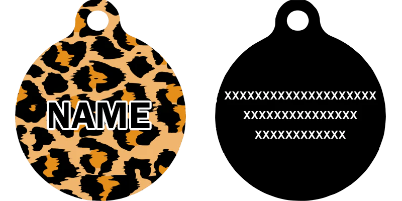 Leopard Print HD Dog ID Tag - Image 2